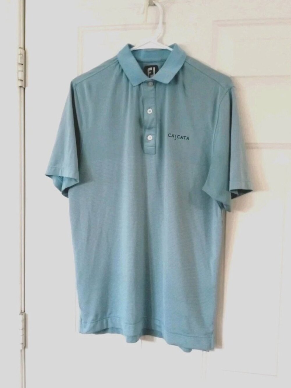 FootJoy FJ Golf Men's Small Light Blue Cascata Golf Club Boulder City Polo Shirt